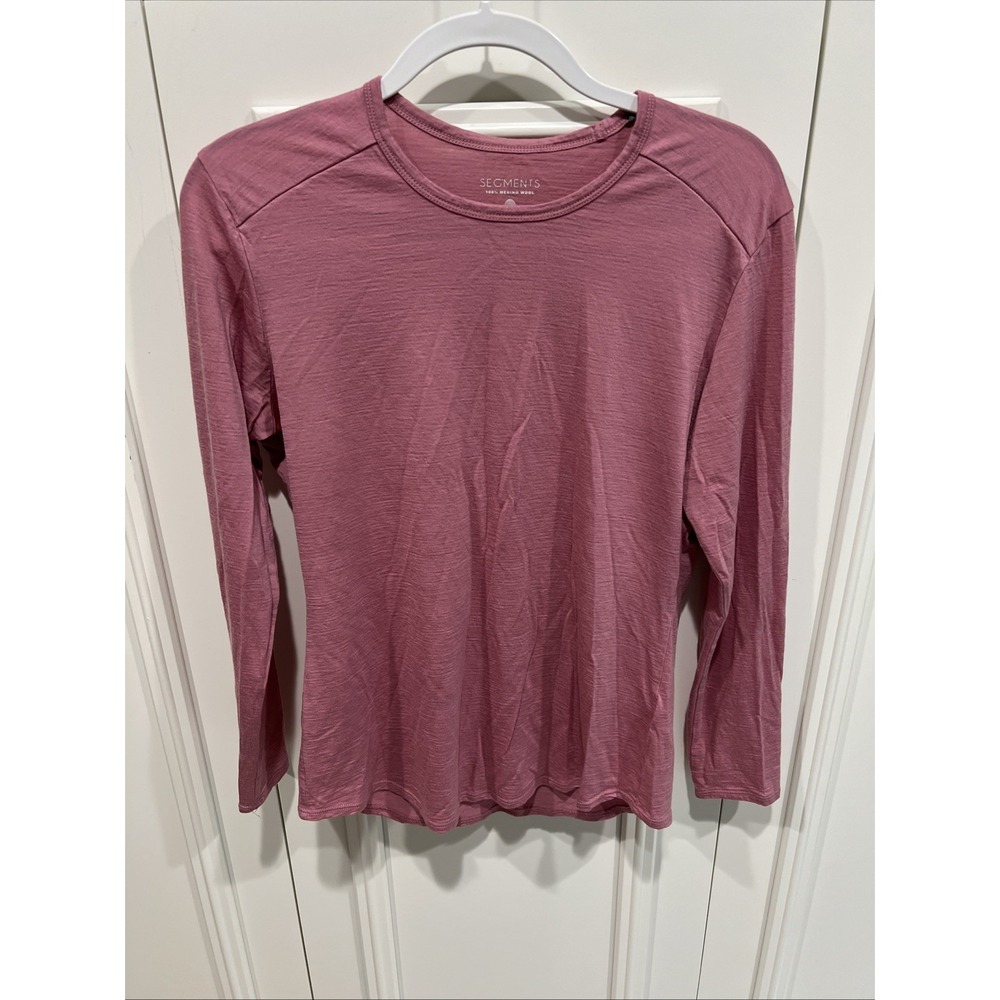Seg'ments 100% Merino Wool Long Sleeve Top Pink Base Layer Hiking Outdoors Ski
